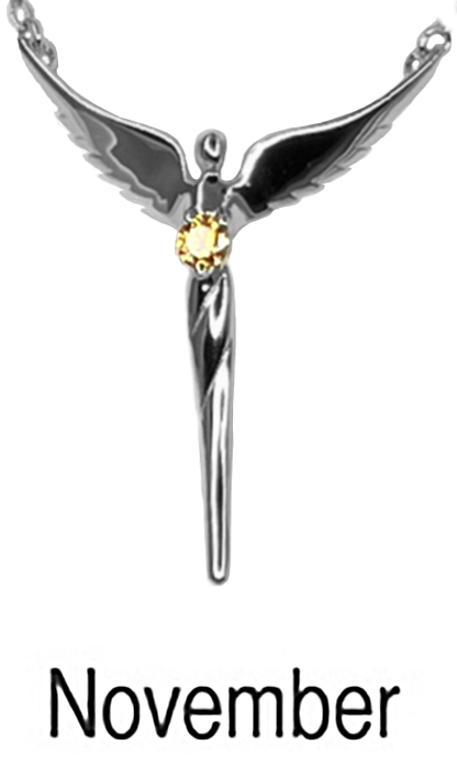 Birthstone Angel Necklace - Lavaggi Fine Jewelry
