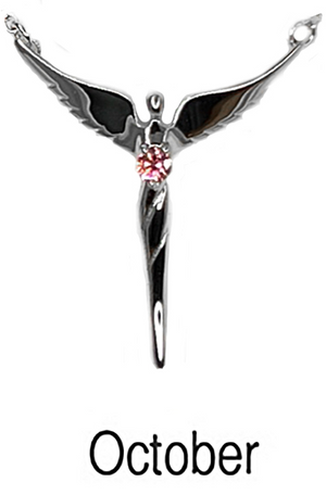 Birthstone Angel Necklace - Lavaggi Fine Jewelry