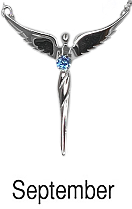 Birthstone Angel Necklace - Lavaggi Fine Jewelry