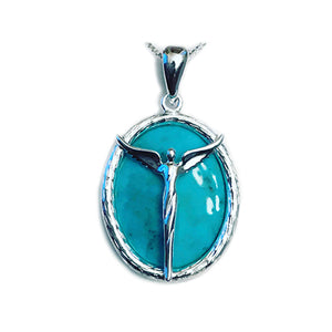 Angel Turquoise Cabochon Necklace - Lavaggi Fine Jewelry