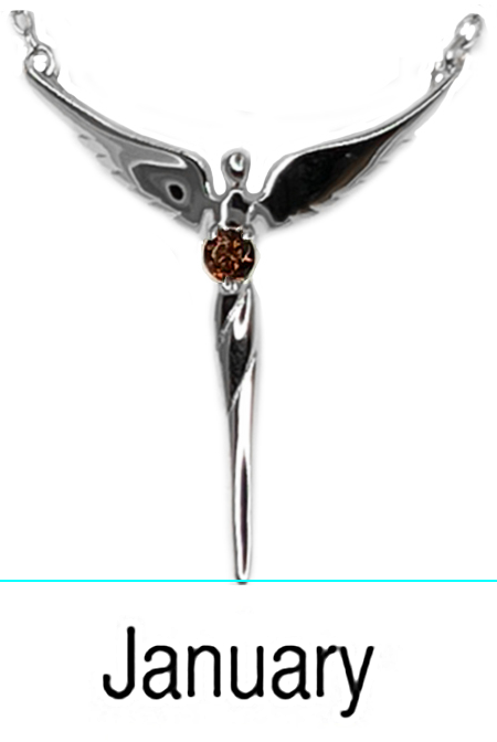 Birthstone Angel Necklace - Lavaggi Fine Jewelry
