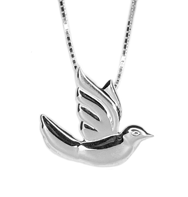 DY Elements® Dove Pendant in Sterling Silver with 18K Yellow Gold, 26.3mm |  David Yurman