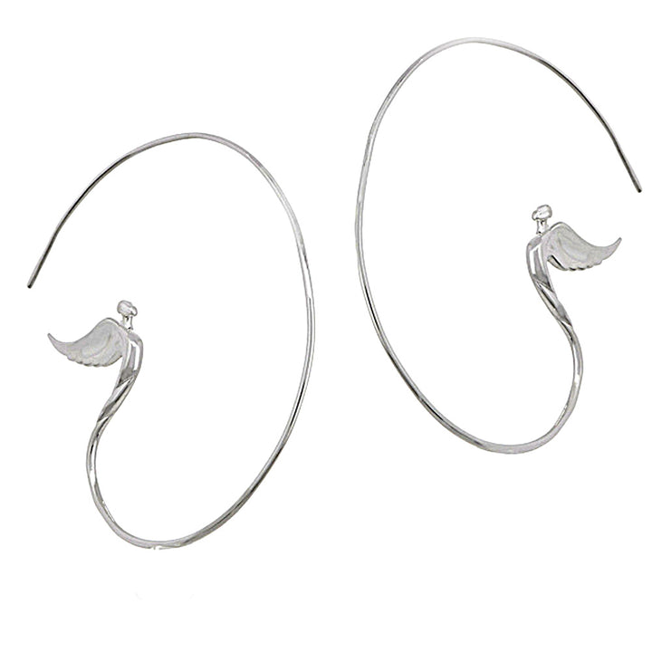 Soaring Angel Hoop Earrings - Lavaggi Fine Jewelry