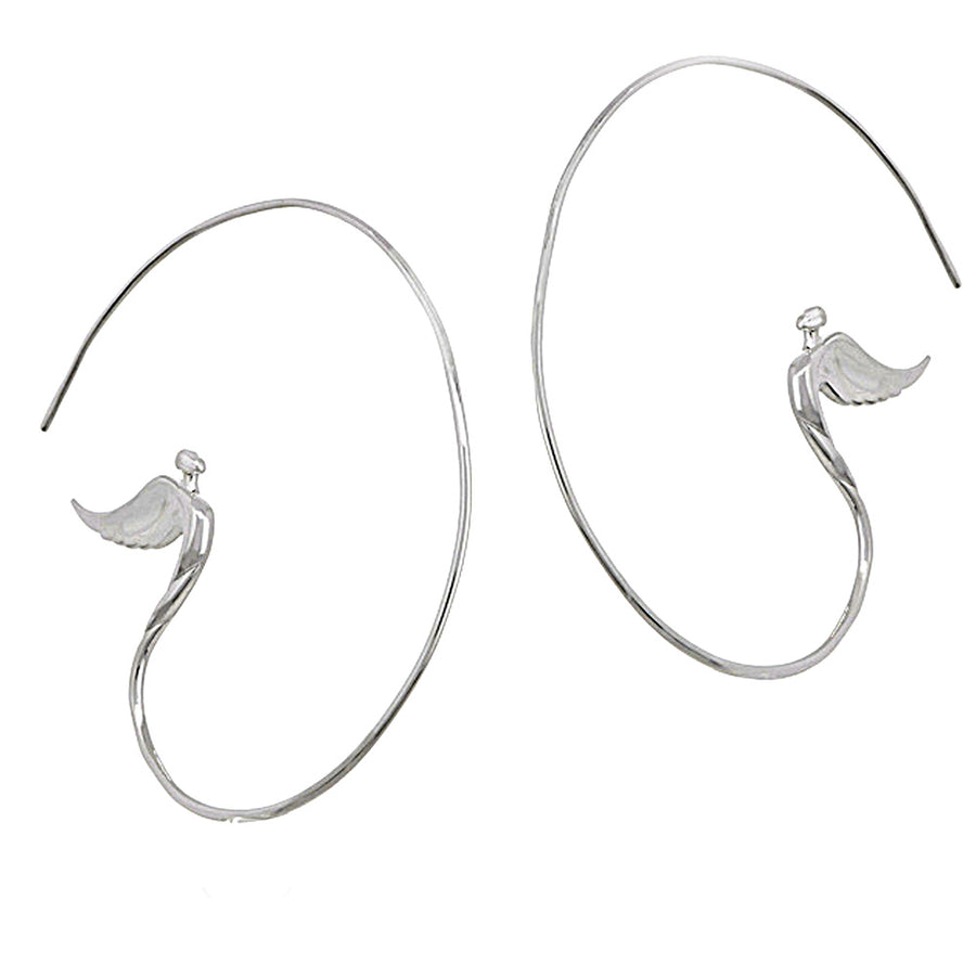 Soaring Angel Hoop Earrings - Lavaggi Fine Jewelry