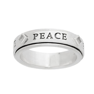 White Topaz Revolving Prayer Ring - Lavaggi Fine Jewelry
