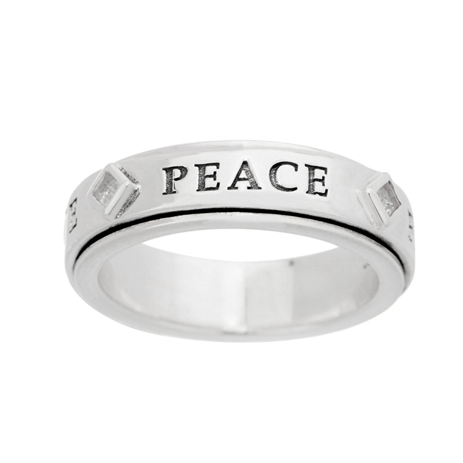 White Topaz Revolving Prayer Ring - Lavaggi Fine Jewelry
