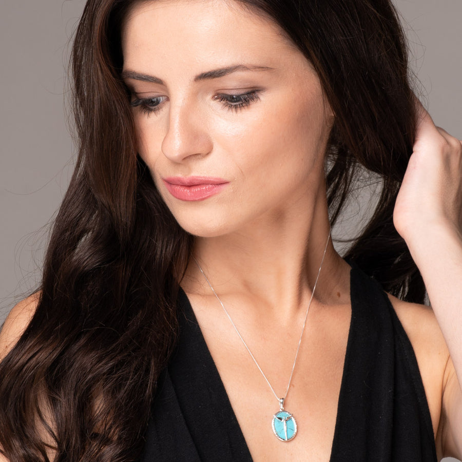 Angel Turquoise Cabachon Necklace - Lavaggi Fine Jewelry