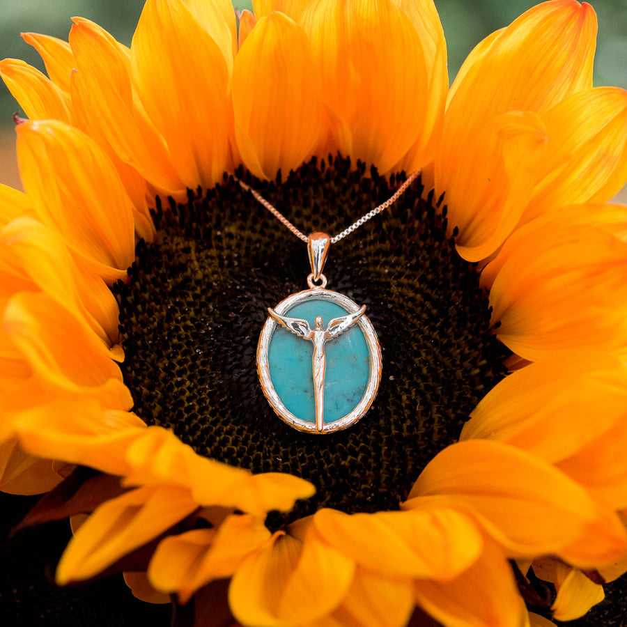 Angel Turquoise Cabachon Necklace - Lavaggi Fine Jewelry